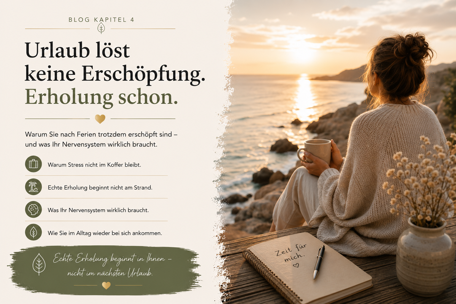 Urlaub löst keine Erschöpfung, Erholung schon.
